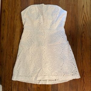 NWOT Kimchi Blue Strapless White Eyelet Dress Size Small